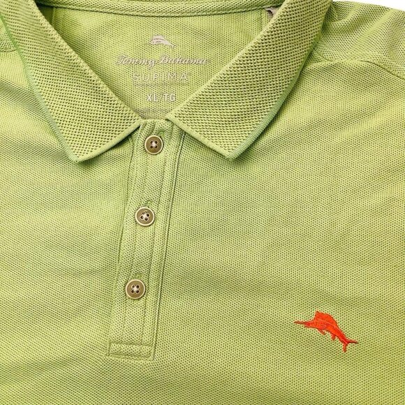 Tommy Bahama Supima Mens Polo Short Sleeve Green Shirt Size XL - Picture 3 of 7